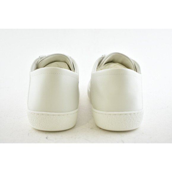 Gucci New Ace White Star Bee Gold GG Logo Flat Low Top Lace Up Tie Sneaker 42 - Picture 11 of 12